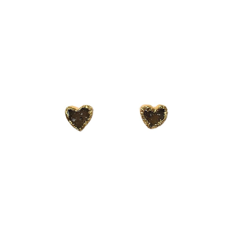 Aretes drusa de ágata corazón