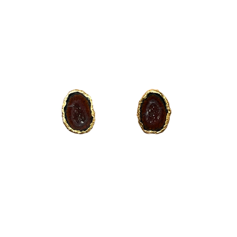 Aretes geoda de ágata mexicana