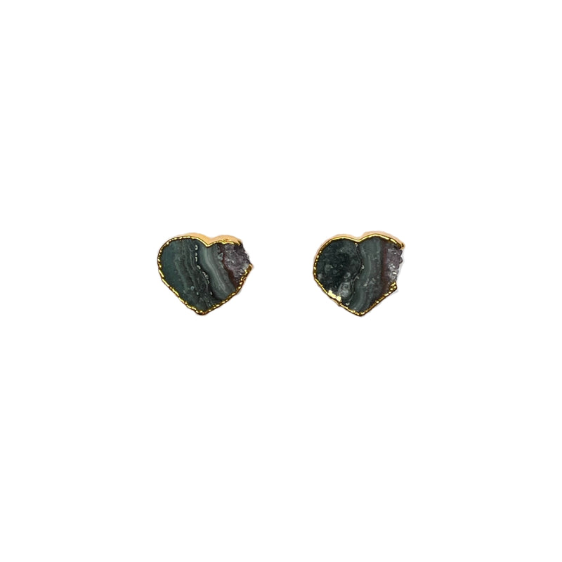 Aretes corazón escala amatista