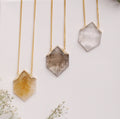 XL Citrine Hexagon Necklace 