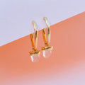 XL Crystal Quartz Tip Hoops