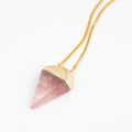 Rose Quartz Diamond Necklace 