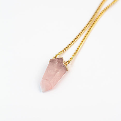 Rose Quartz Point Necklace 