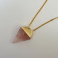 Rose Quartz Diamond Necklace 