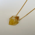 XL Citrine Hexagon Necklace 